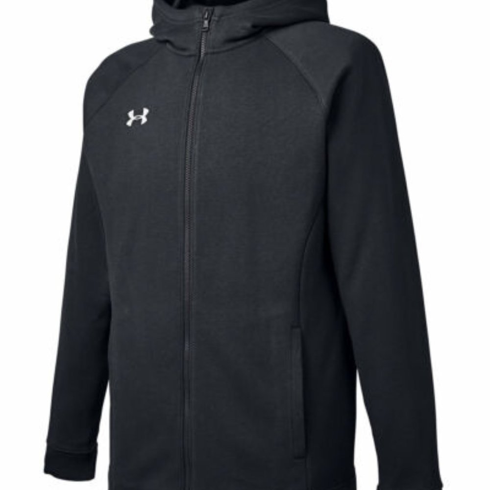 Under Armour 1351313 Men's Hustle Cold Gear Fleece Full Zip Hoodie Black 2XL